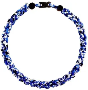 Baseball 3 Rope Braid Tornado Energy Necklace Royal Blue Camo