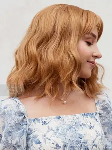 Avery Her Wig Closet Strawberry Blonde Wig Honey Blonde Wig Wavy Wig with Bangs Beth Dutton Wig