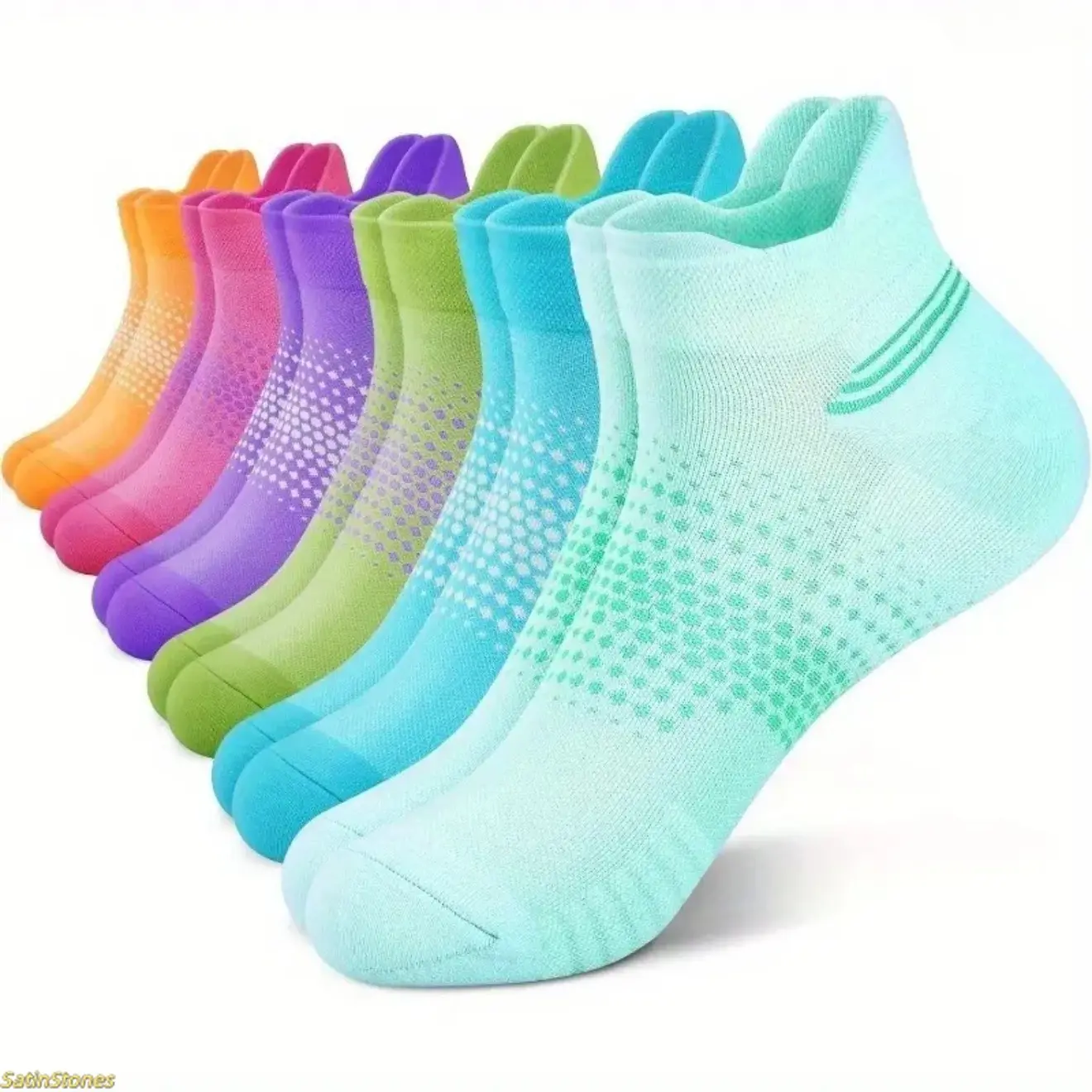 Women's 6-Pack Low Cut Compression Socks, Cushioned with Arch Support, Breathable Athletic Socks for Gym, Outdoor Sports, Compression Socks Women