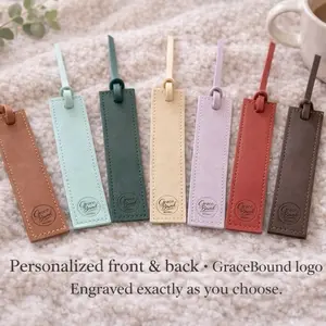 Leather Bookmark – Custom Engraved or Ready-to-Use | Christian Bookmark | GraceBound