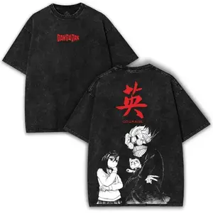 valentine shirts DAN DA DAN Peripherals Okarun Ken Takakura Turbo Granny Graphic Print T-shirt Men Women Cotton 3Vintage Washed Tees Harajuku Tops