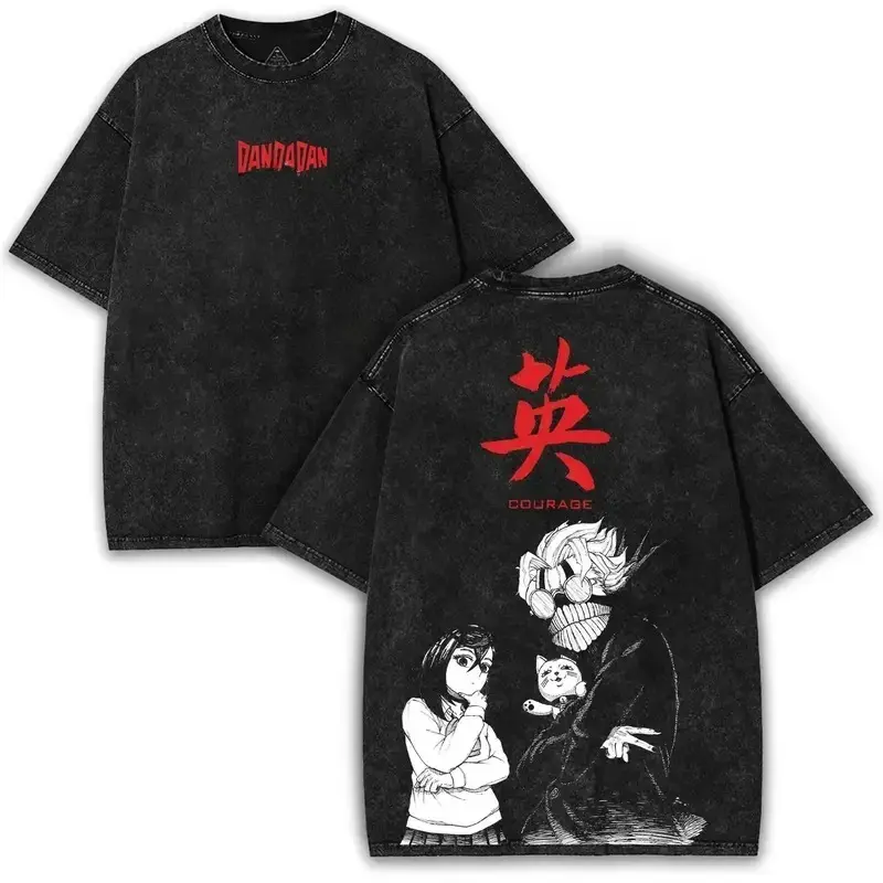 Men's Vintage Washed Cotton T-Shirt with Valentine Graphic - Fitted Cut Harajuku Streetwear with Distressed Details, Figure, Graphic Print, Party, Tshirt, Top, Shortsleeve, Tops, Menswear, Round Neck, Crew Neck, All Seasons, Casual