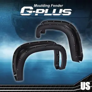 Textured Pocket Rivet Fender Flares - Automotive Truck Car Accessories, Offroad Compatible Vehicle Protector for 2007-2013 GMC Sierra Exterior Mud Flaps & Splash Guards