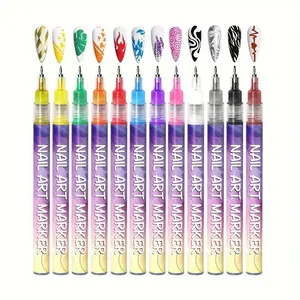 Dealsforyoudays 1-Set 12-Color Acrylic Paint Nail Doodle Pen, Quick Drying Dot Stitching Nail Art Pen for Home and Salon DIY, kids stuff for girls-Nail Care Cutics Manicure Polish Cosmetic