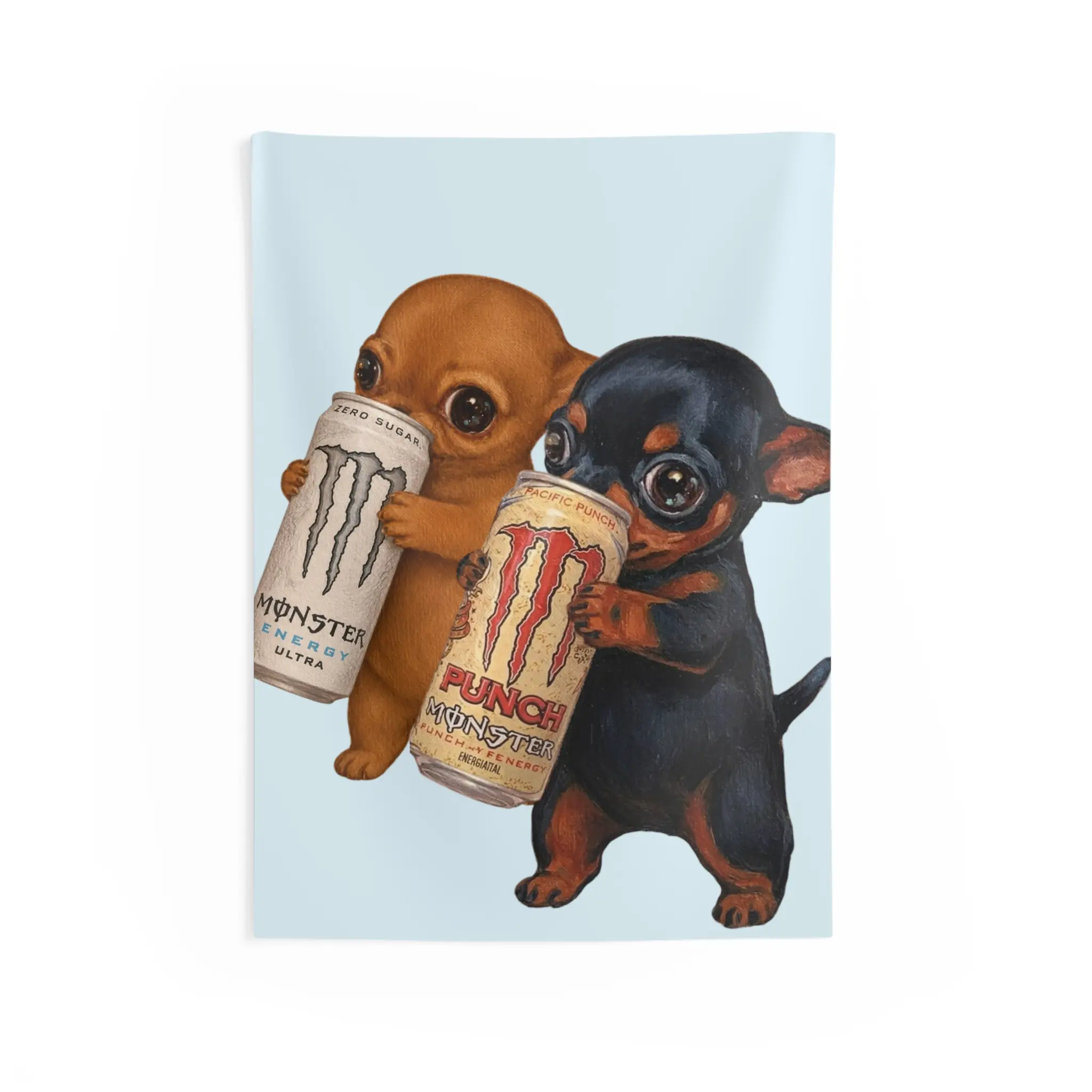 Monster Energy Puppies Indoor Wall Tapestry | Cute Dogs, Energy Drink Art