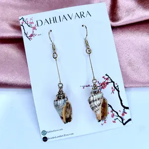 Gold Seashell Dangle Earrings
