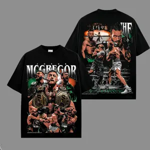 Conor McGregor "The King Is Back" UFC 329 Graphic T Shirt Notorious MMA Fighter Tee Combat Sports Streetwear Shirt High Quality Cotton Unisex Oversized Short Sleeve Fight Night Outfit Gift for MMA Fans UFC Fan Apparel