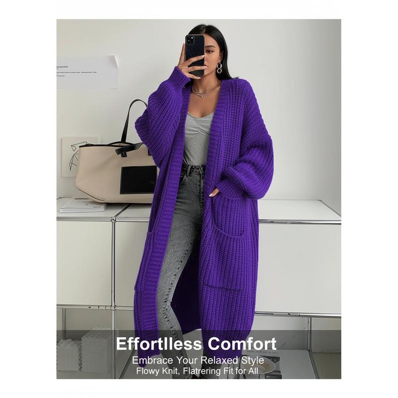 Women 2026 Long Knee Length Tunic Cardigan Sweater Autumn Winter New Lazy Style Loose Thickened Knitted Coat Fashion Trend Suitable for Formal Occasions or Daily Wear Pursuing Unique Temperament