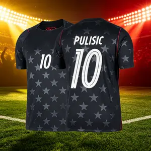 2026 United States Home And Away Red And Black 10# Pulisic Short Sleeve Soccer Jersey Fans Version
