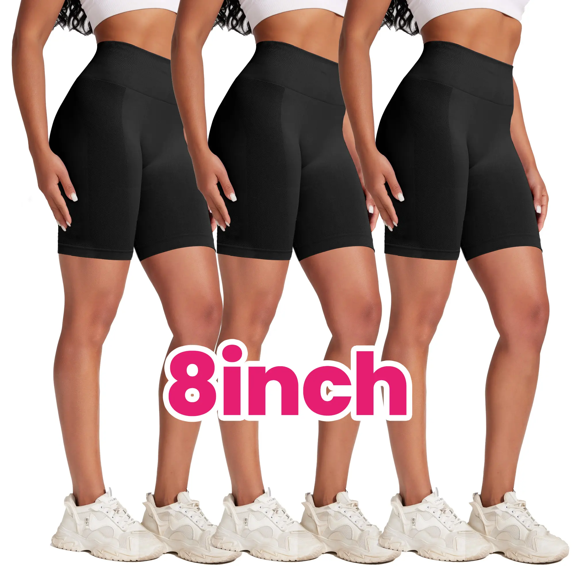 VICONOW Workout 5/8 Inch Shorts for Women - 3 Pack High Waist Tummy Control Bike Shorts for Gym Workout Athletic Running Yoga VICONOW Workout 5/8 Inch Shorts for Women - 3 Pack High Waist Tummy Control Bike Shorts for Gym Workout Athletic Running Yoga