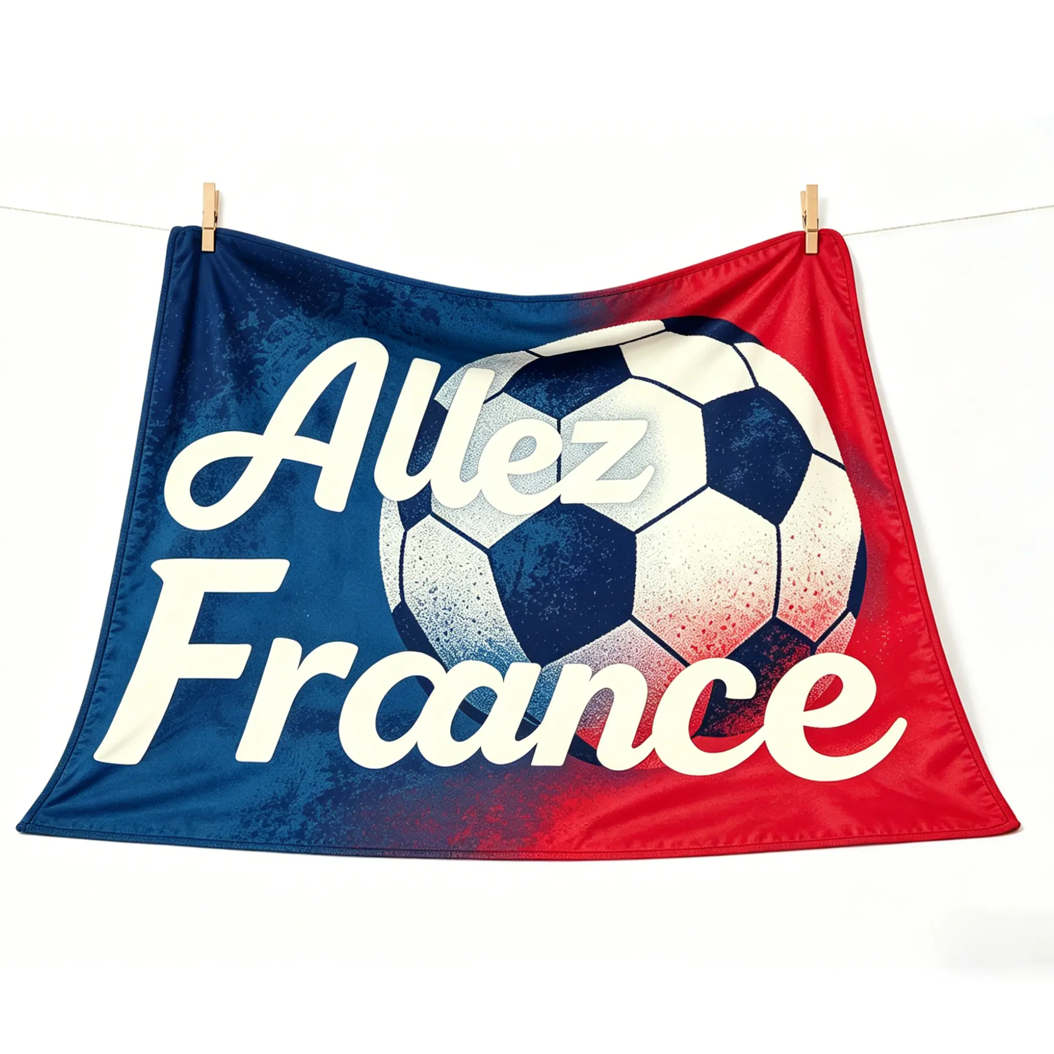 French football flannel blanket, 'Allez France' football-themed soft and comfortable lightweight fleece blanket, suitable for watching games on the sofa or bed, warm, anti-pilling, machine washable, the perfect gift for French sports fans