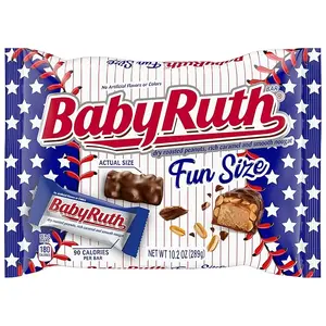Baby Ruth, Chocolatey, Peanut, Caramel, Nougat, Fun Size Candy Bars, 10.2 oz