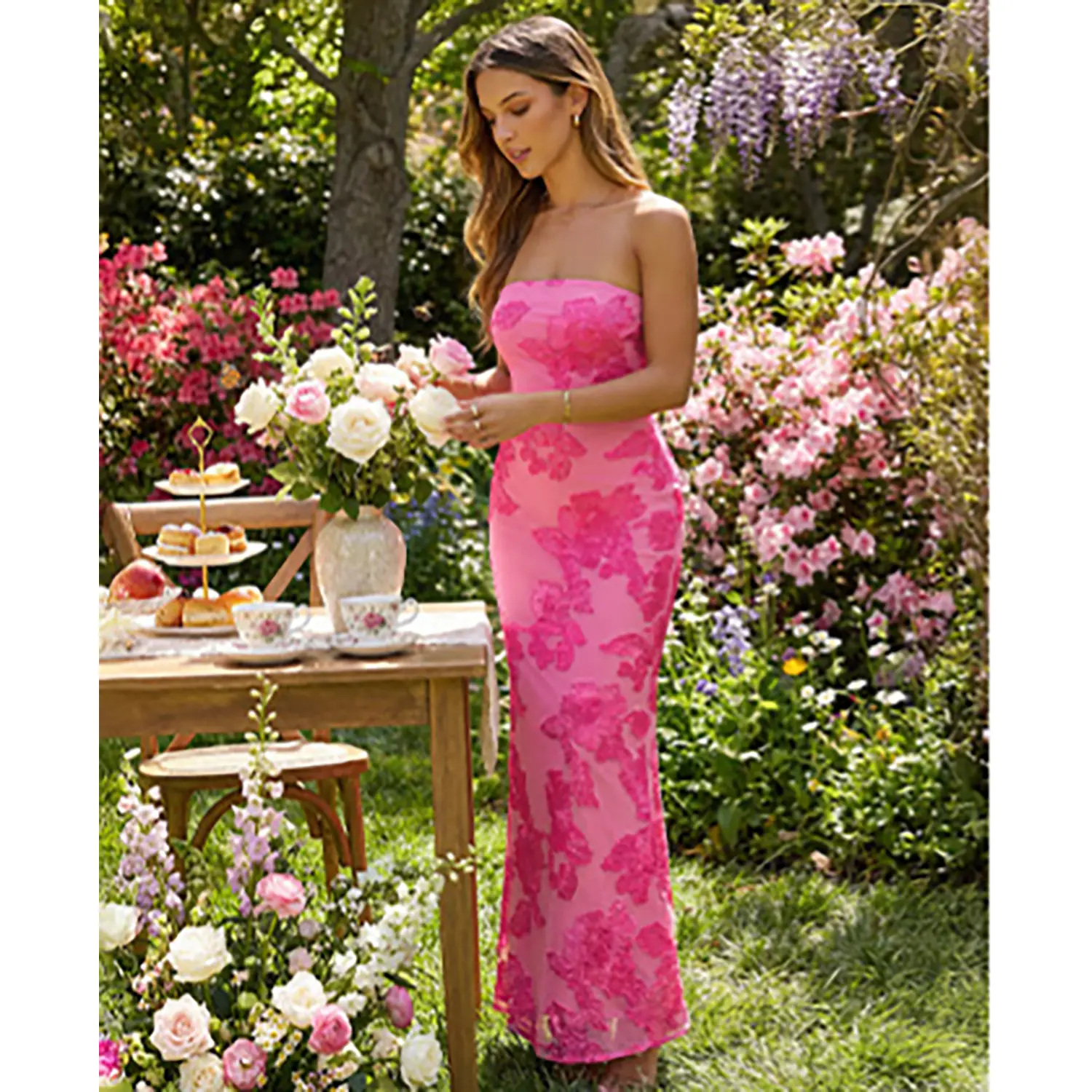 MEROKEETY Women's Floral Strapless Maxi Dress 2026 Summer Mesh Tube Bodycon Formal Wedding Guest Cocktail Party Long Dresses - TikTok Shop MEROKEETY Women's Floral Strapless Maxi Dress 2026 Summer Mesh Tube Bodycon Formal Wedding Guest Cocktail Party Long Dresses - TikTok Shop