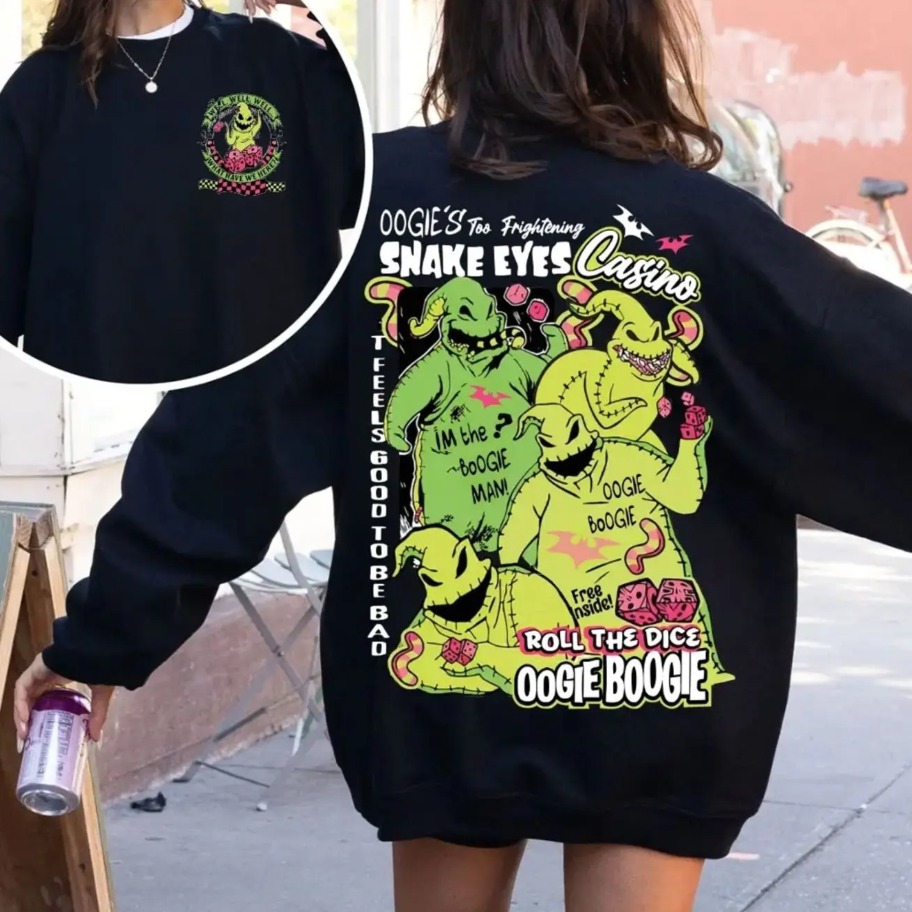 Youth & Adult The Nightmare Oogie Boogie Shirt, Snake Eyes Casino Shirt, Boogie Man Tee, Spooky Season Gift, Halloween 2025 Trick Or Treat Gift, cute Halloween Outfit, Crew Neck T-shirt, Trending T-shirt BOS