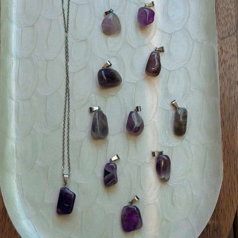 Dream Amethyst Silver Pendant Necklace, Dainty Fine Jewelry for Women, Minimalist Daily Wear Accessory