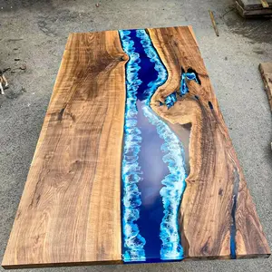 [BSO020] Black Walnut Wood Epoxy Table custom epoxy river slab table, Executive Desk, Custom Large Epoxy River Table, Solid Wood Slabs Table, Large Computer Office Desk Workstation, Business Furniture for Home Office
