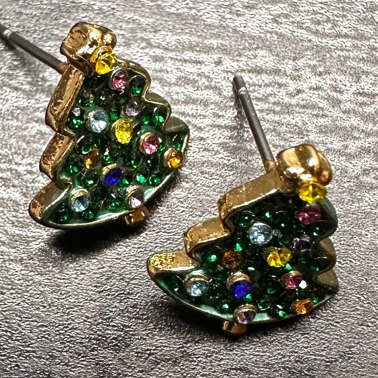 Crystal Christmas Tree Stud Earrings for Women and Girls - Festive Holiday Jewelry