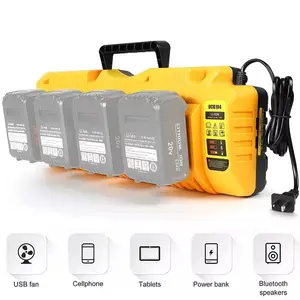 DCB104 20V MAX Battery Charger Replacement for Dewalt Battery Charger, 4 Port