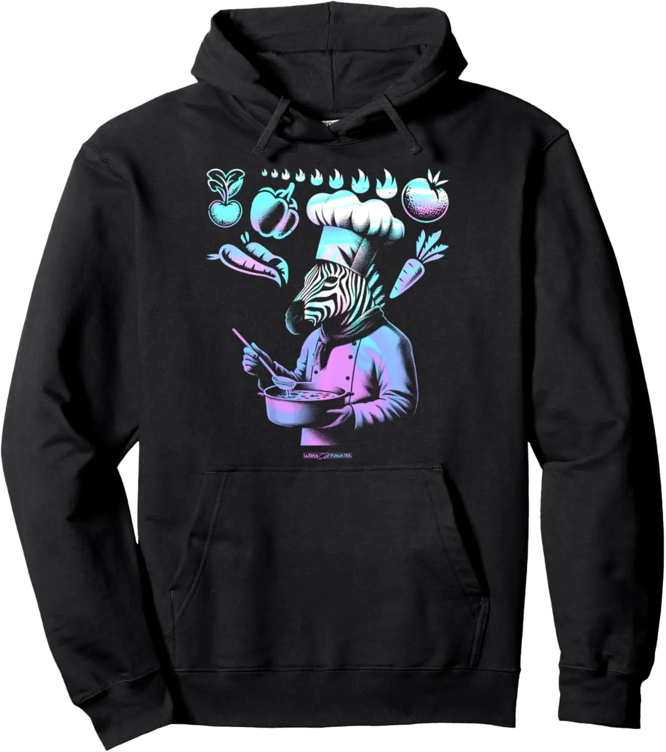 A Cool Zebra Chef Tasting Vegetable Soup Pullover Hoodie