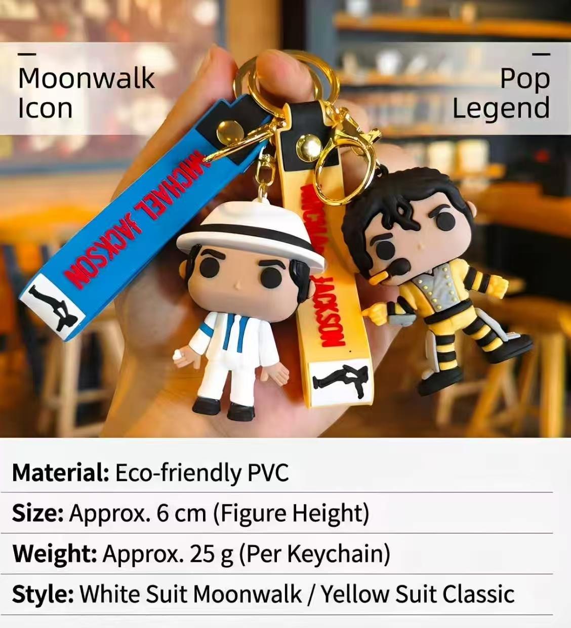 Michael Jackson Keychain, Music Idol Keyring for Claw Machine, Festival Gift, Souvenir