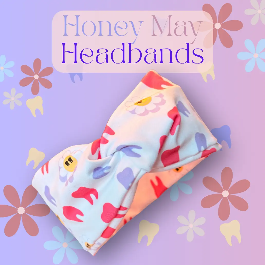 Smiling Blooms Knotted Headbands- 3 Inch- Buttons NOT Included***