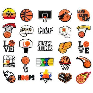 Cartoon basketball Croc Shoe Charms for Kids Boys Girls Women Men PVC Wristband Sandals Clog Accessories Party Favor with Dragon and Character Designs