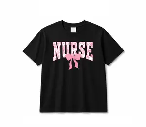 Pink Bow Coquette Nurse TShirt, Nurse Gift For Women, Nurse Floral Tee, Toile de Jouy Registered Nurse Shirt Top Womenswear