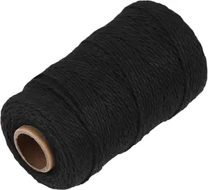 Black  Cotton Craft String -  328  2MM Bakers Twine for DIY Crafts and  Wrapping