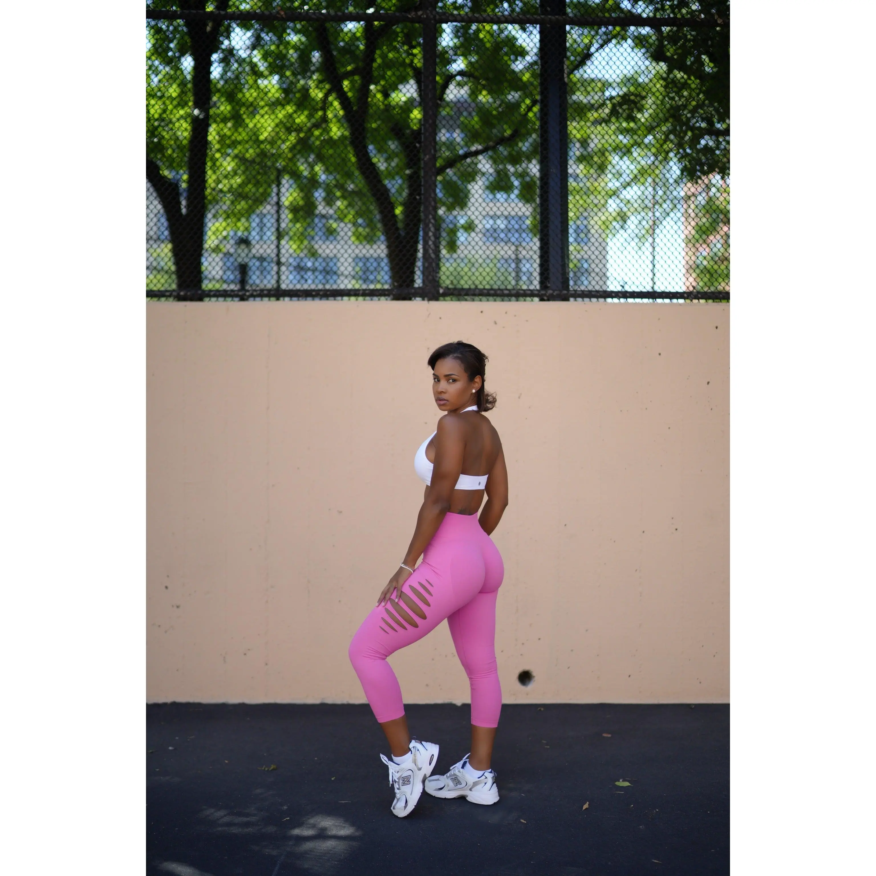 Pink Ripped Leggings