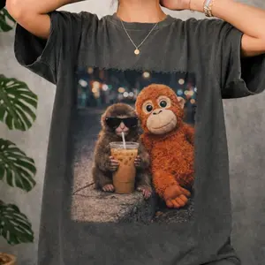 Comfort Colors Shirt Punch Monkey, Baby Monkey Punch Shirt, Punch Iced Coffee Shirt, Plush Coffee Graphic tee