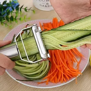 Stainless Steel Slicer, Dual-Sided Grater, Multi-Functional Peeler, Portable Vegetable Cutter, Reusable Kitchen Tool, Fruit Vegetable Slicer, Durable Vegetable Slicer, Perfect for Summer Use