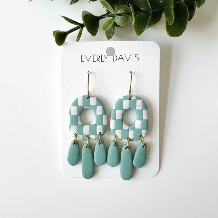 Checkerboard Dangle Earrings
