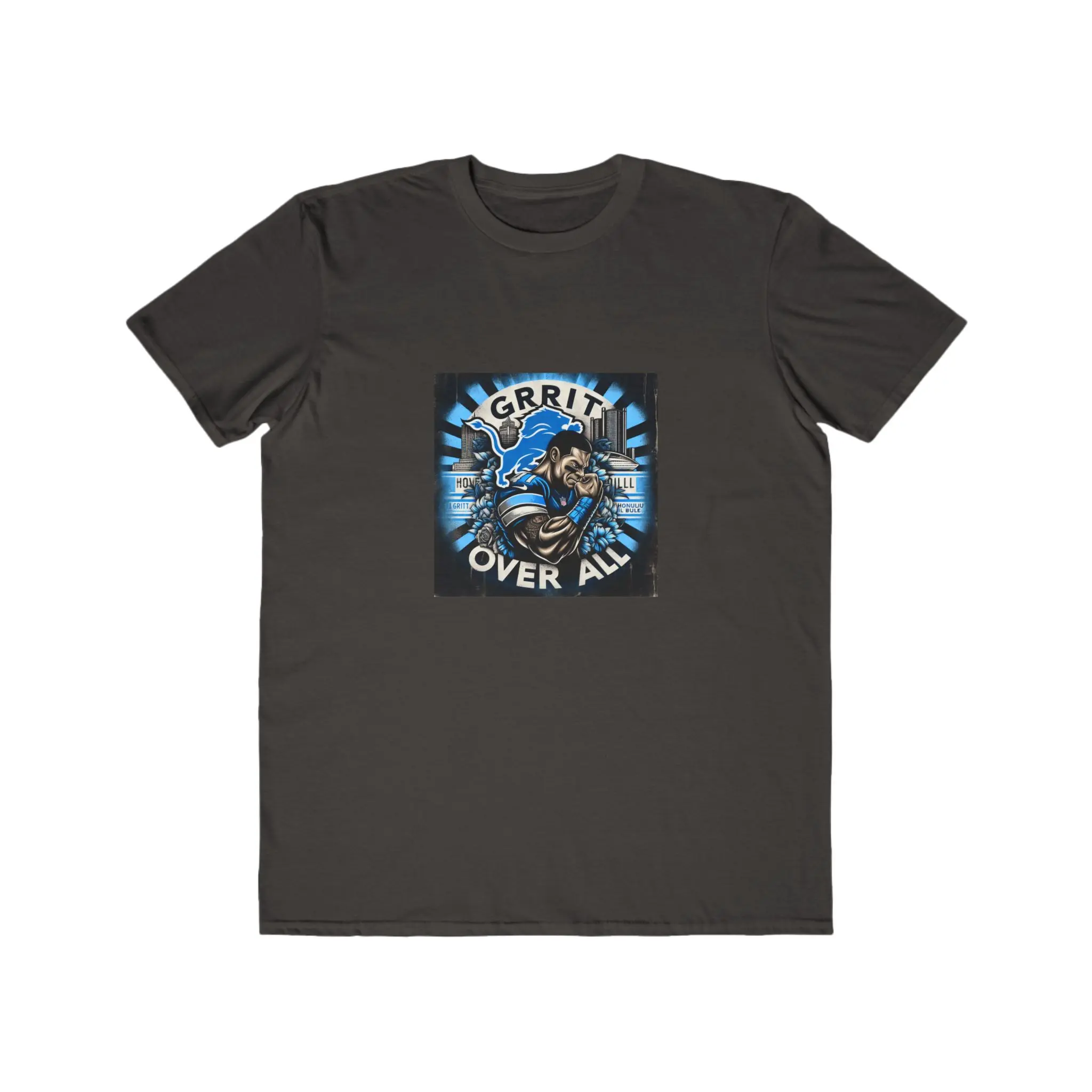 Detroit Lions Grit Over All Men's Lightweight Fashion Tee - Motivational Graphic T-Shirt