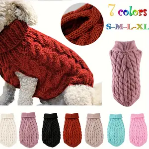 Winter & Fall Warmth Cozy Knit Cat & Dog Sweater Soft Acrylic Pullover for Small to Medium Pets 7 Color Options Machine Washable