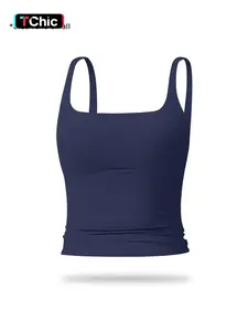 Women's Solid Color Sports Tank Top, Casual Comfy Breathable Sleeveless Workout Top for Yoga Gym Workout Running, Ladies Sportswear for All Seasons, Athletic Yoga Tops