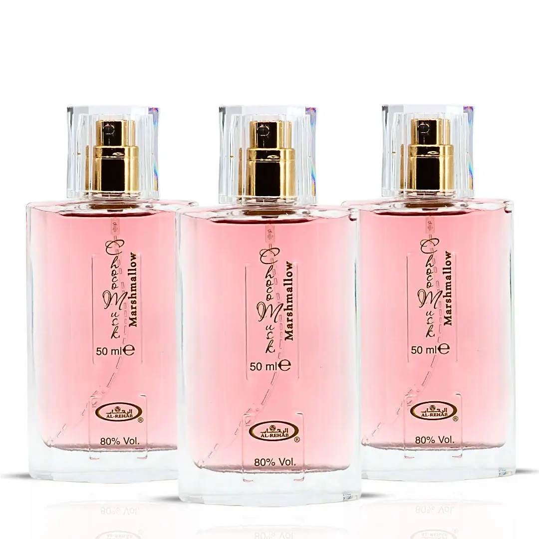 Choco Musk Marshmallow Eau De Parfum Spray 50ml (1.65 oz) by Al Rehab (Pack of 3) Choco Musk Marshmallow Eau De Parfum Spray 50ml (1.65 oz) by Al Rehab (Pack of 3)