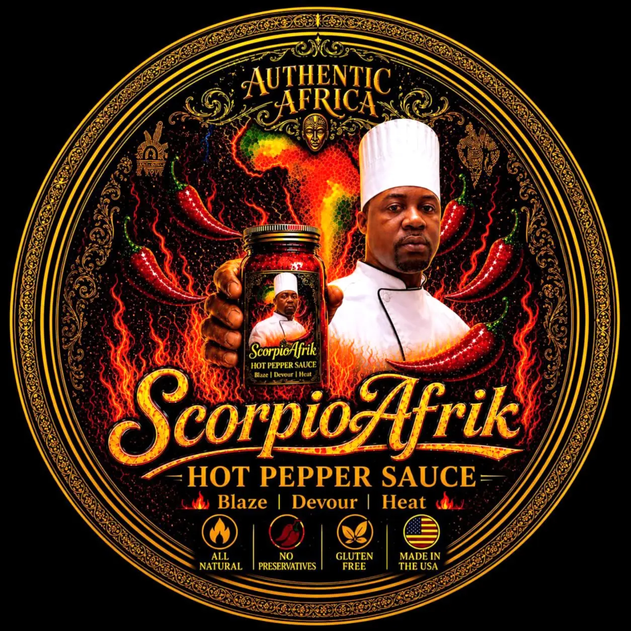 Authentic African Hot Pepper Sauce. HOT Sambal Dip Flavor