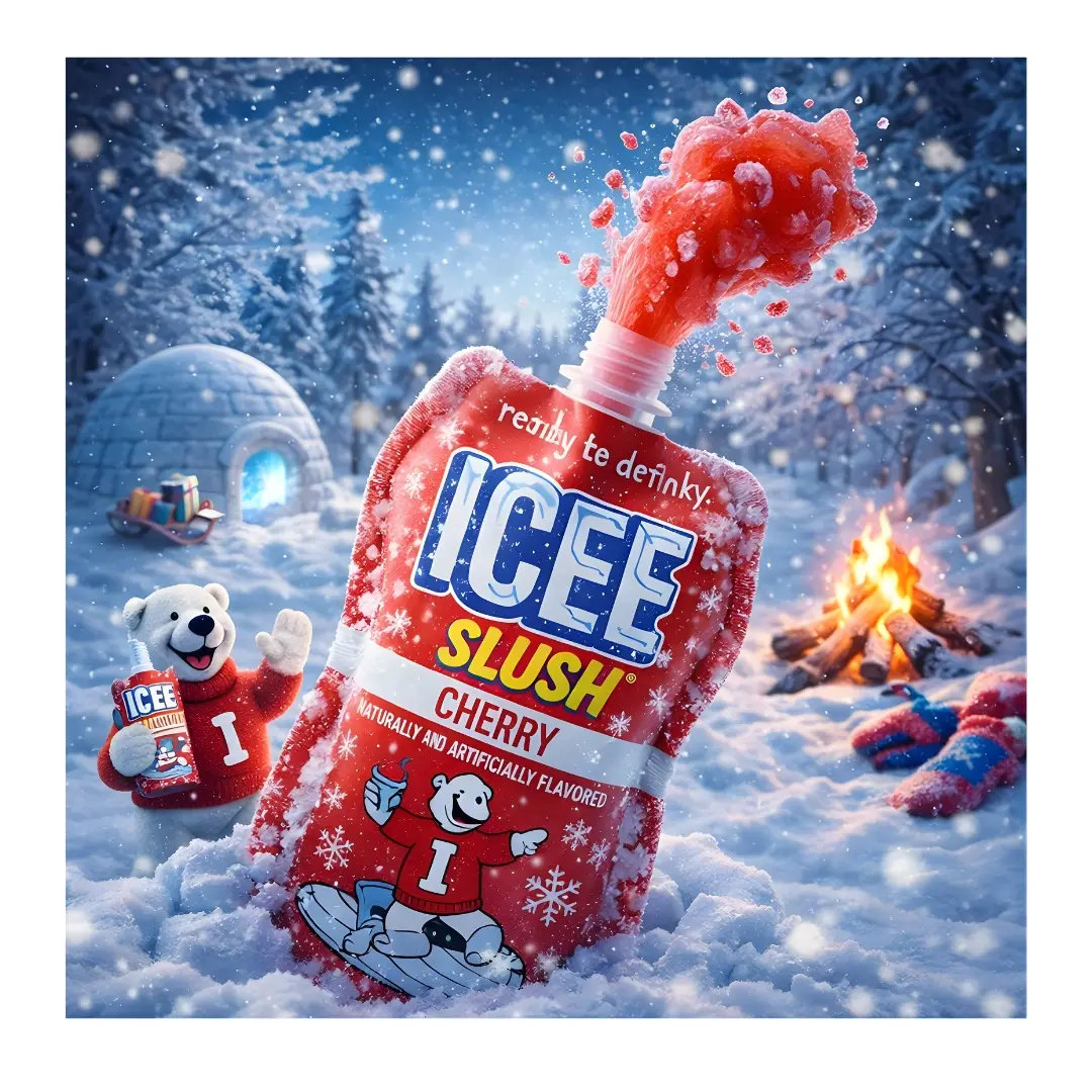 ICEE Slush 12-Pack Frozen Fruit Drink Pouches 6oz Each Red Cherry