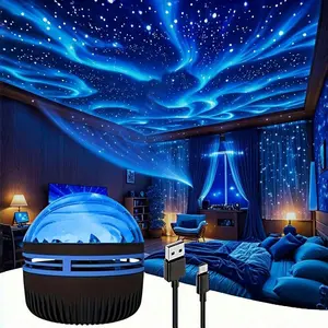 Dynamic Water Ripple Projector Light, Aurora Projection, Starry Sky Effect, 7 Color Adjustments, Remote Control, Perfect Gift for Christmas and Parties
