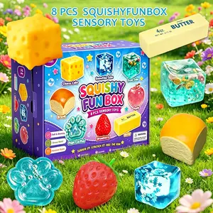 8-Piece Set  Malt Sugar Stress Relief Fidget Toys, Sensory Bundle, Creative Slow-Return Squishy, 8 Different Styles ,deals for you,Party Gift