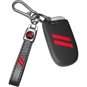 Key Fob Cover with Keychain for Dodge Charger Durango Challenger Journey Key Fob Case Shell for Dodge Accessories