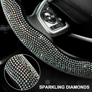 Women's Diamond-Embedded Steering Wheel Cover Kit, 2026 New Model, Segmented Full Protection, Compatible with Most Car Steering Wheels girl woman gift