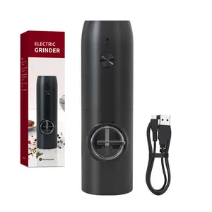 Electric Pepper and Salt Grinder with LED Light, Portable Handheld Spices Grinder For Kitchen, Adjustable Coarseness, Kitchen Grinders, Seasoning Utensils.
