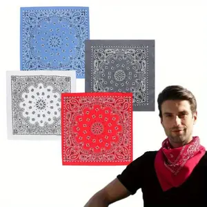 4 Piece Cotton Double Cashew Back To Back Printed Square Towel Outdoor Cycling Face Mask Handkerchiefs Beauty & Personal Care