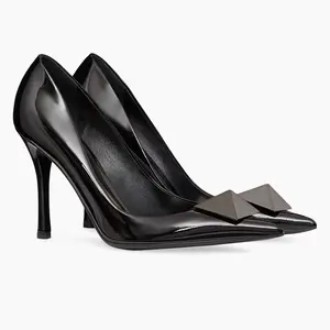 Valentino Patent Leather One Stud Heels Size 37