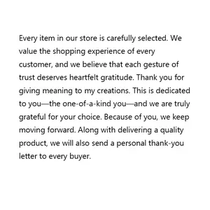 A thank-you letter to the buyer