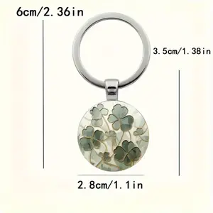 [Lucky Clover Keychain] Fashionable Zinc Alloy Keychain - Four-Leaf Clover Good Luck Charm - Stylish Bag Accessory & Car Pendant - Ideal for Anniversary, Holiday, Halloween, Christmas, Thanksgiving Gifts