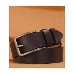 1pc Retro Buckle Leather Belt, Fashion Men Business Casual Jeans Trousers Belt, Suitable For Teens, Casual Outdoor, Athletic, Travel, Graduation Gifts, Birthday Accessories, Daily Wear