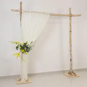 Sheer Wedding Arch Drape – 5ftx14ft Ivory Sheer Curtain Backdrop, Ceiling Drapery Panel