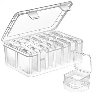 Small Storage Box with Lid Small Plastic Clear Box Plastic Storage Container Box Empty Mini Organiser for Small Items